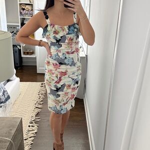 Tropical Print Midi Dress
